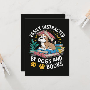 Convite Facilmente Distraído por Cães e Livros Pets Divert