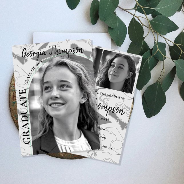 Convite Faculdade de Segundo grau de Graduação de Fotos em (Criador carregado)