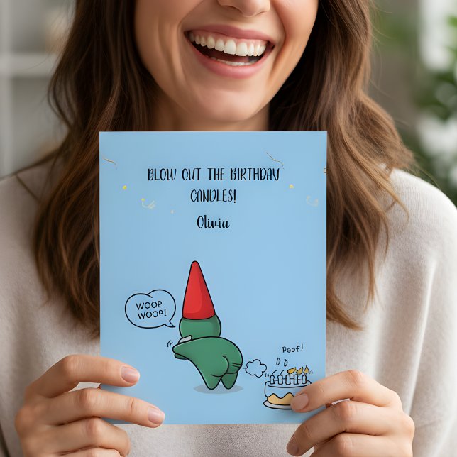 Convite Fada Anão Gargalhada Soprar O Aniversário  (Criador carregado)