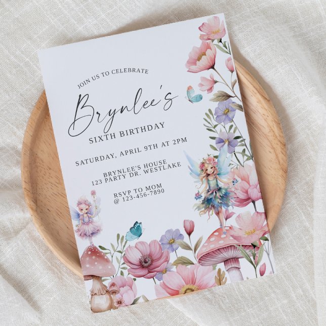 Convite Fada Aniversário, Festa de Jardim, Encantada, Whim (Criador carregado)