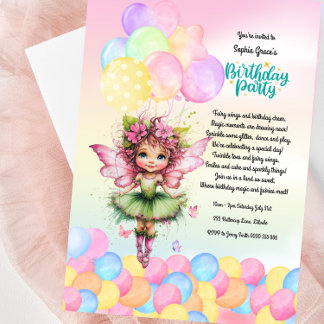 Convite Fada-Convite de aniversário-Fada-Fada-Fada-Fada