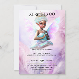 Convite Fada-de-África, princesa-de-fada, aniversário