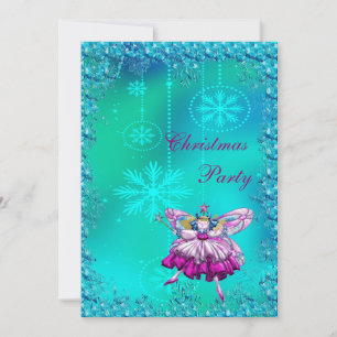 Convite Fada de Natal de Pluma de Açúcar Elegante