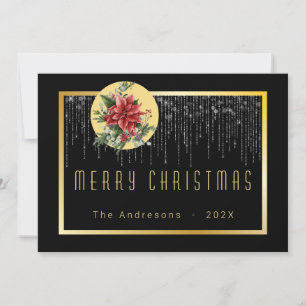 Convite Fada de Natal Legal Foto da família Dourada e lev