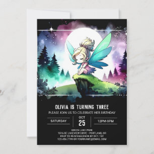 Convite Fada de Pastel Divertida Aniversário