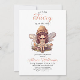 Convite Fada Encantada com Chá de fraldas de Cogumelos