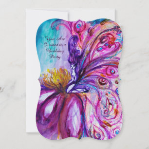 CONVITE FADA FLOR CUTE CAPRICHOSA EM BRILHOS ROSA E DOURAD