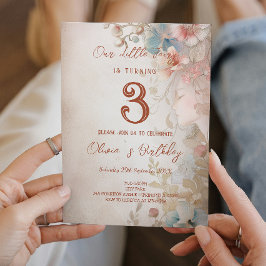 Convite Fada Floral - Festa de Tema Látea Aniversário de c