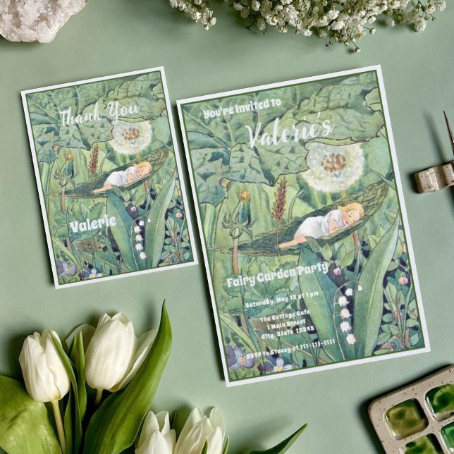 Convite Fada Floral Garden Encantada Forest Girl Aniversár (Criador carregado)