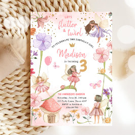 Convite Fada Floresta Mágica Jardim Menina Fada Aniversári