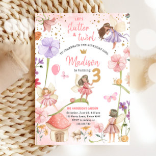 Convite Fada Floresta Mágica Jardim Menina Fada Aniversári