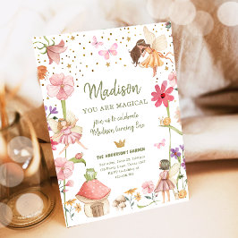 Convite Fada, Garden Girl Primeiro Aniversário