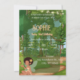 Convite Fada Mágica do Bosque com Borboleta