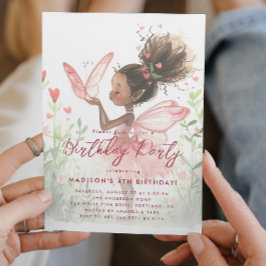 Convite Fada Negra Bailarina Aniversário Festa