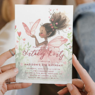 Convite Fada Negra Bailarina Aniversário Festa