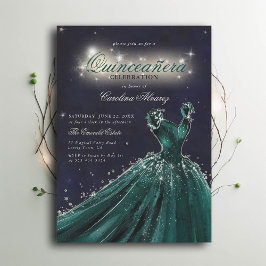 Convite Fada Noturna Encantada, Princesa Quinceanera