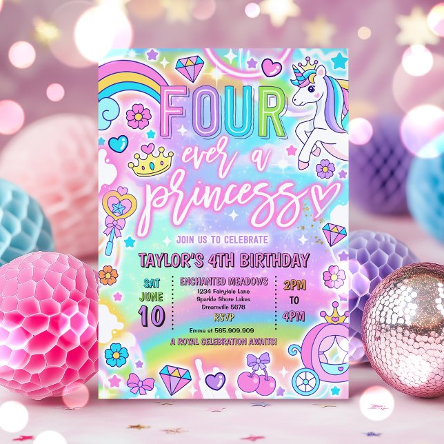 Convite Fada para Sempre Uma Princesa Festa de Aniversário (Criador carregado)