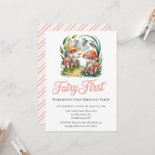 Convite Fada Primeira Festa de aniversário