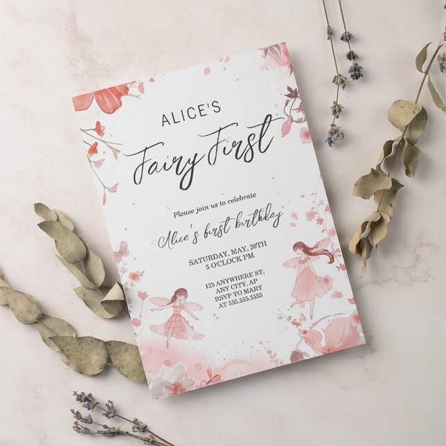 Convite Fada Primeira Festa de primeiro aniversario de Gar (Criador carregado)