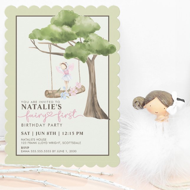 Convite Fada Primeira Festa de primeiro aniversario Person (Criador carregado)