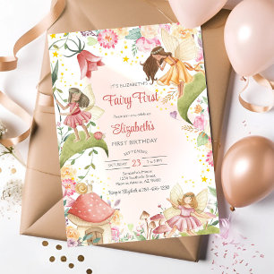 Convite Fada Primeiro Aniversário Caprichoso Floral