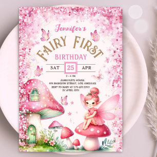 Convite Fada Primeiro Aniversário Floresta Encantada De Co