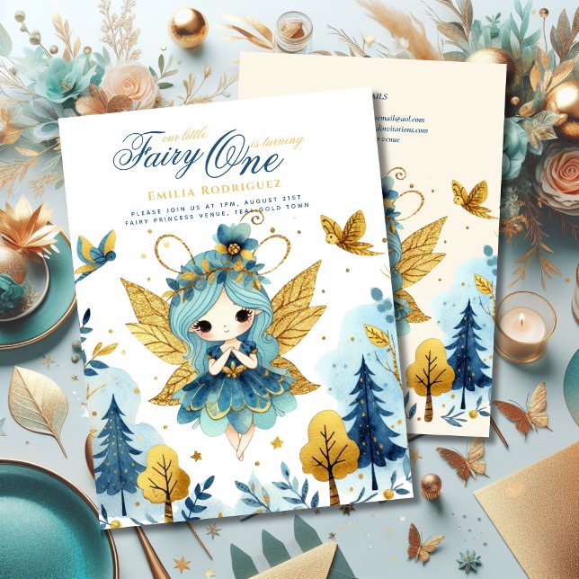 Convite Fada Princesa primeiro aniversario ou EDIT AGE Tea (Criador carregado)