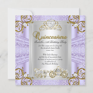 Convite Fada Quinceanera Aniversário de 15 anos Lavanda