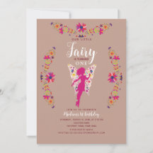 Fada Rosa Floral Aniversário de 1 ano 