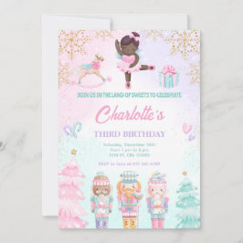 Convite Fada Rosa Terra dos Doces Quebra-Nozes