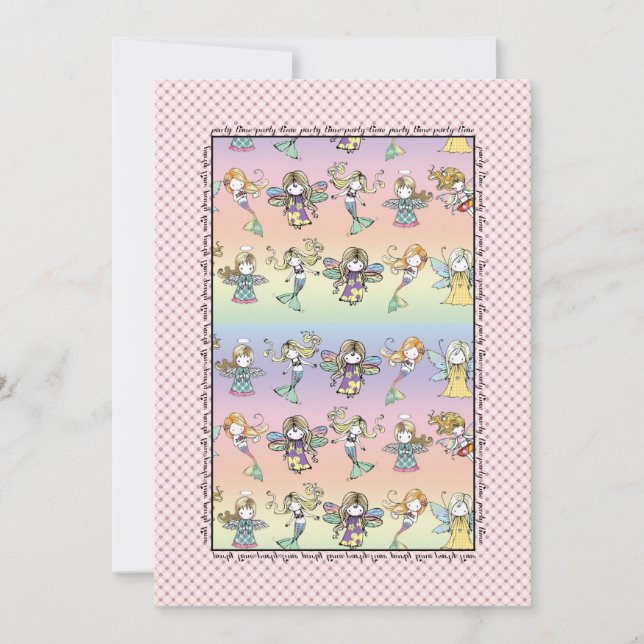 Convite Fada Whimsic, Sereia e Anjo - Convidados (Frente)