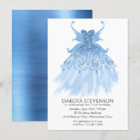 Fada Wing Ice Gown | Sheen Iridescente Azul-Geado