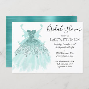 Convite Fada Wing Mint Gown   Luxe Pearl Green Aqua Sheen