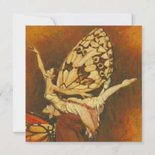 Convite Fadas de Dançar Quadradas Feliz Convidado