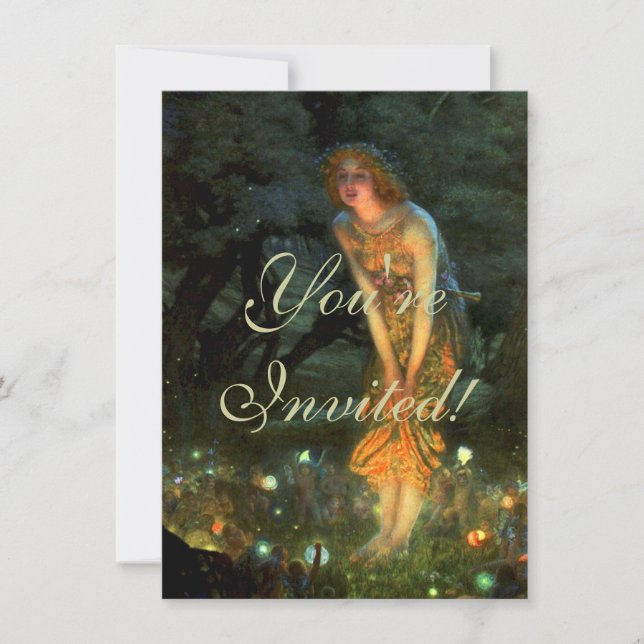 Convite Fadas do Círculo Láteo Fairies no meio da véspera  (Frente)