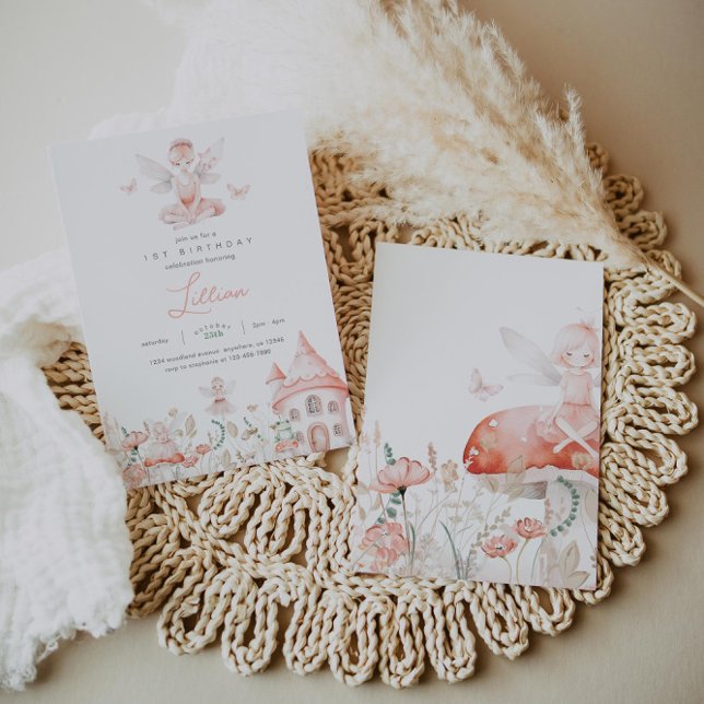 Convite Fadas e flores silvestres Aniversário (Criador carregado)