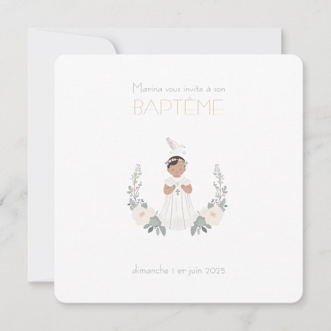 Convite Faire-Part de Baptême Marina (Frente)