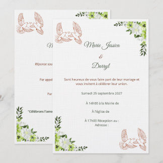 Convite Faire-part de Mariage Élégant