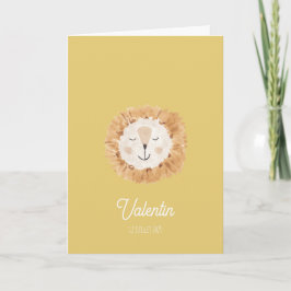 Convite Faire part de naissance double Petit Lion
