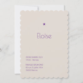 Convite Faire-Part de naissance Poudré - Héloise