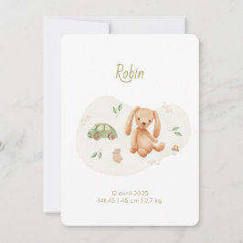 Convite Faire-Part de naissance Robin