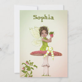 Convite Fairies Meninas Envelhecidas Cabelo Escuro Bonito