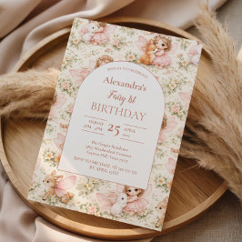 Convite Fairy 1st Birthday Enchanted Garden