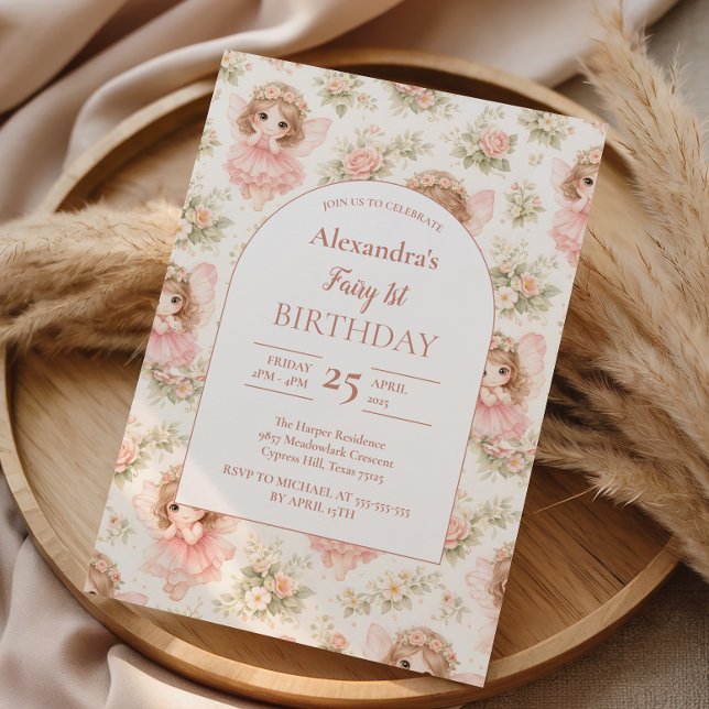 Convite Fairy 1st Birthday Storybook (Criador carregado)