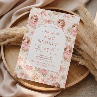 Convite Fairy 1st Birthday Whimsical Garden