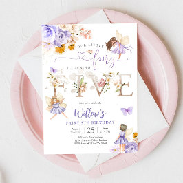 Convite Fairy 5th Birthday Party Invitation