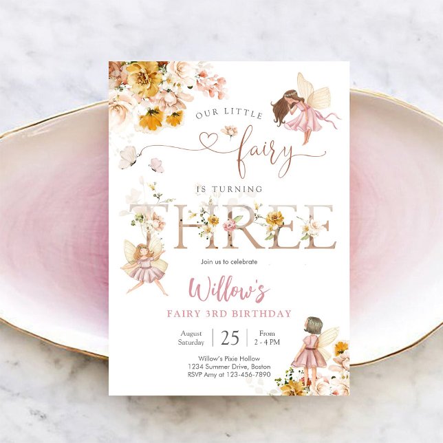 Convite Fairy Birthday Invitation Girl (Criador carregado)