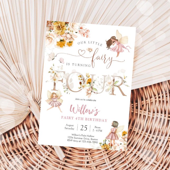 Convite Fairy Birthday Invitation Girl (Criador carregado)