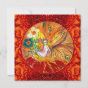 Convite FAIRY FAIRY Red Yellow Fantasy Party