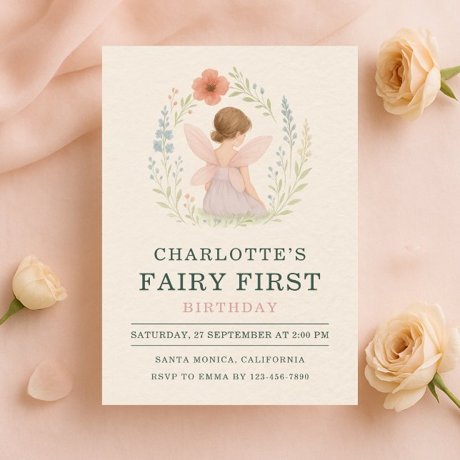 Convite Fairy First 1st Birthday Party (Criador carregado)